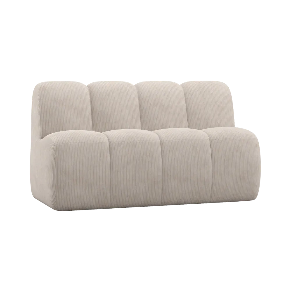 Modulární pohovka MOJO BENCH - prvek pro 3 osoby ecru samet