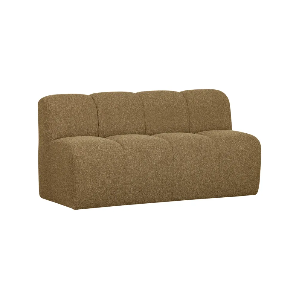 Modulární pohovka MOJO BENCH - prvek pro 3 osoby tmavý medový bouclé