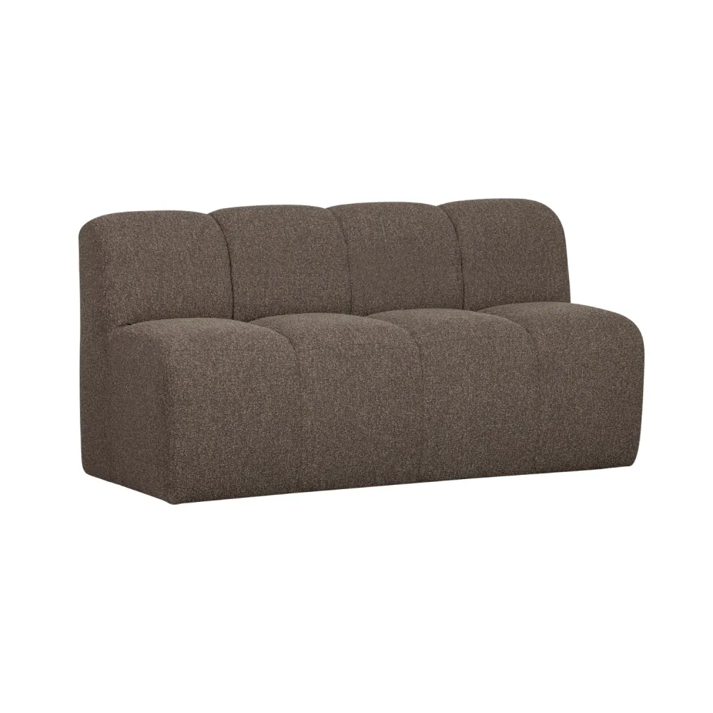 Modulární pohovka MOJO BENCH - prvek pro 3 osoby hnědý bouclé