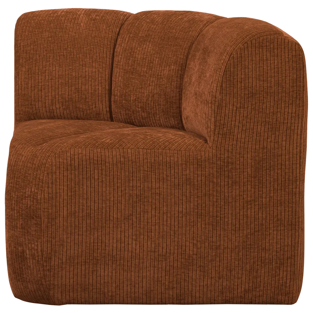 Modulární pohovka MOJO BENCH - rohový prvek rdzavě hnědý samet
