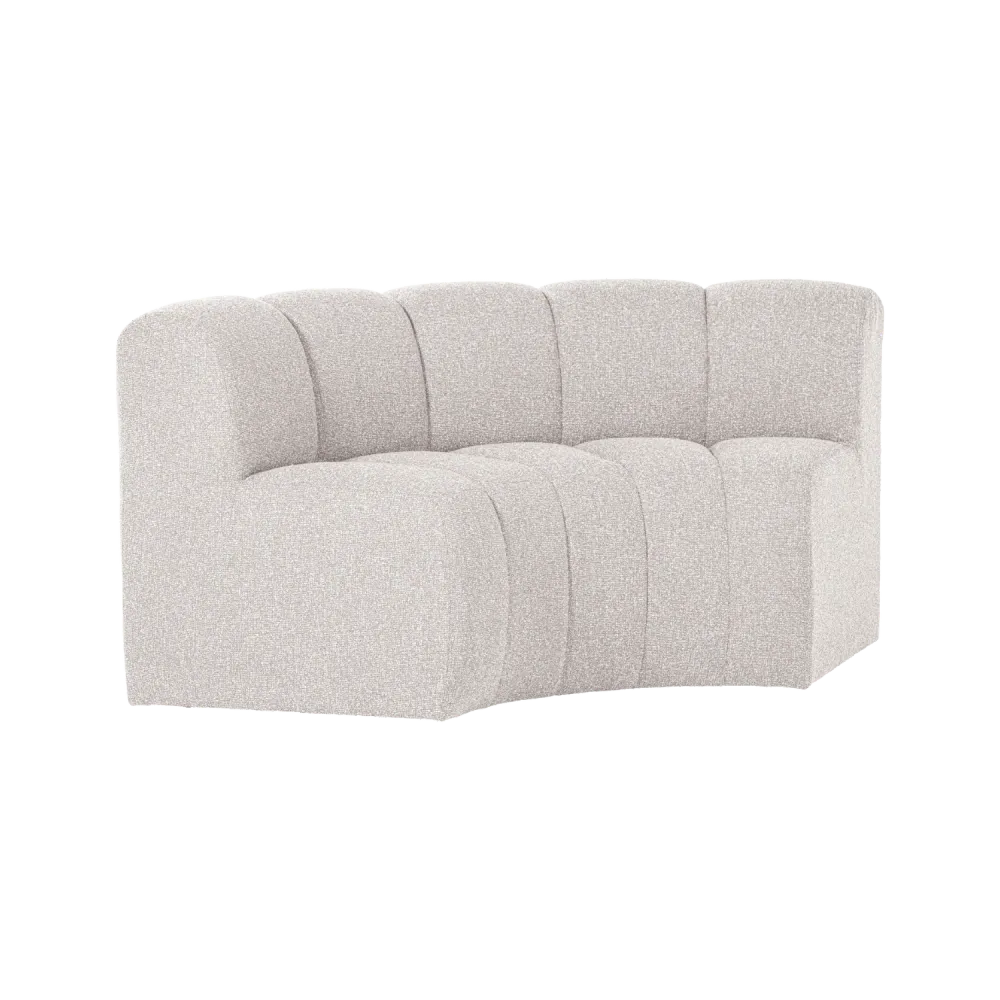 Modulární pohovka MOJO BENCH - rohový prvek půlkruhový ecru bouclé