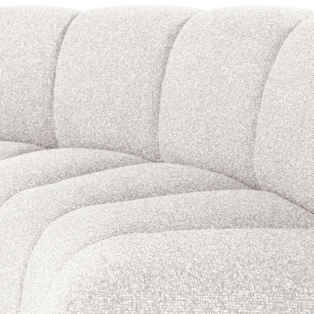 Modulární pohovka MOJO BENCH - rohový prvek půlkruhový ecru bouclé