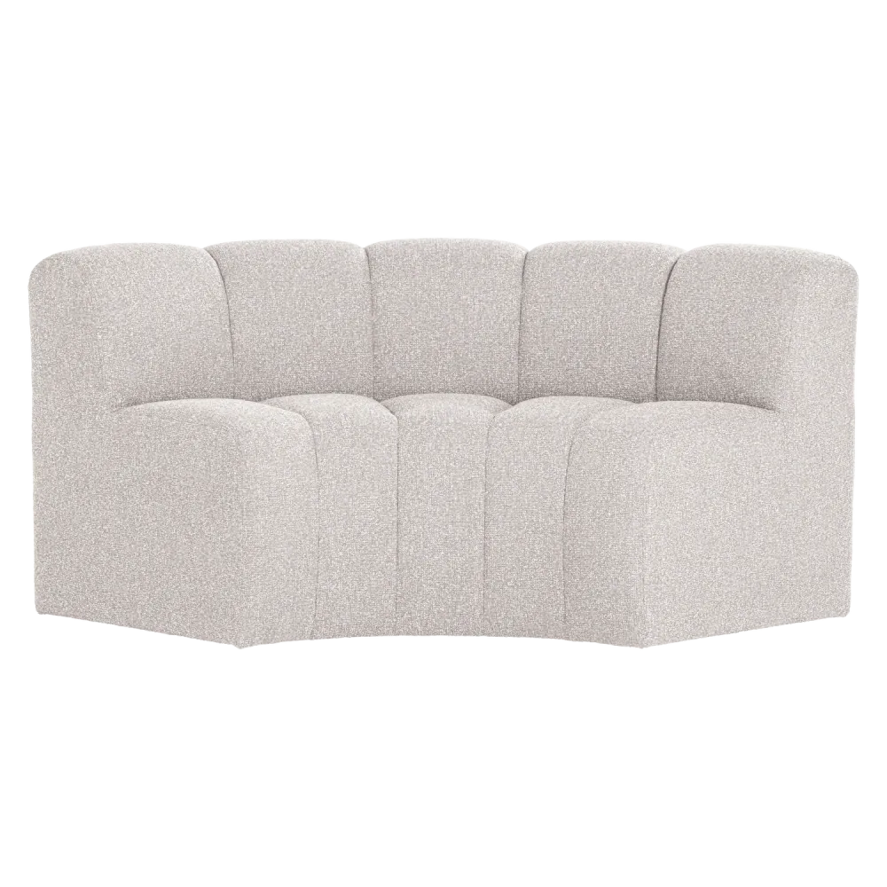 Modulární pohovka MOJO BENCH - rohový prvek půlkruhový ecru bouclé