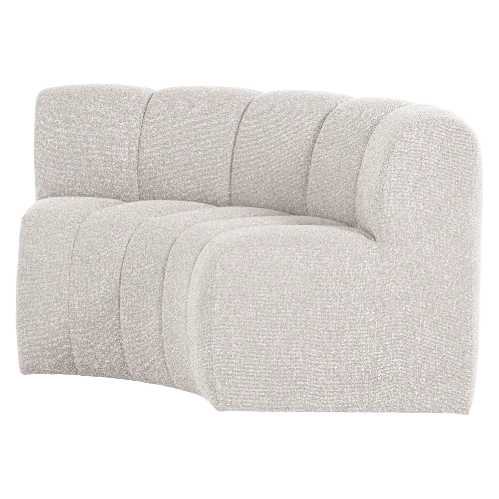 Modulární pohovka MOJO BENCH - rohový prvek půlkruhový ecru bouclé