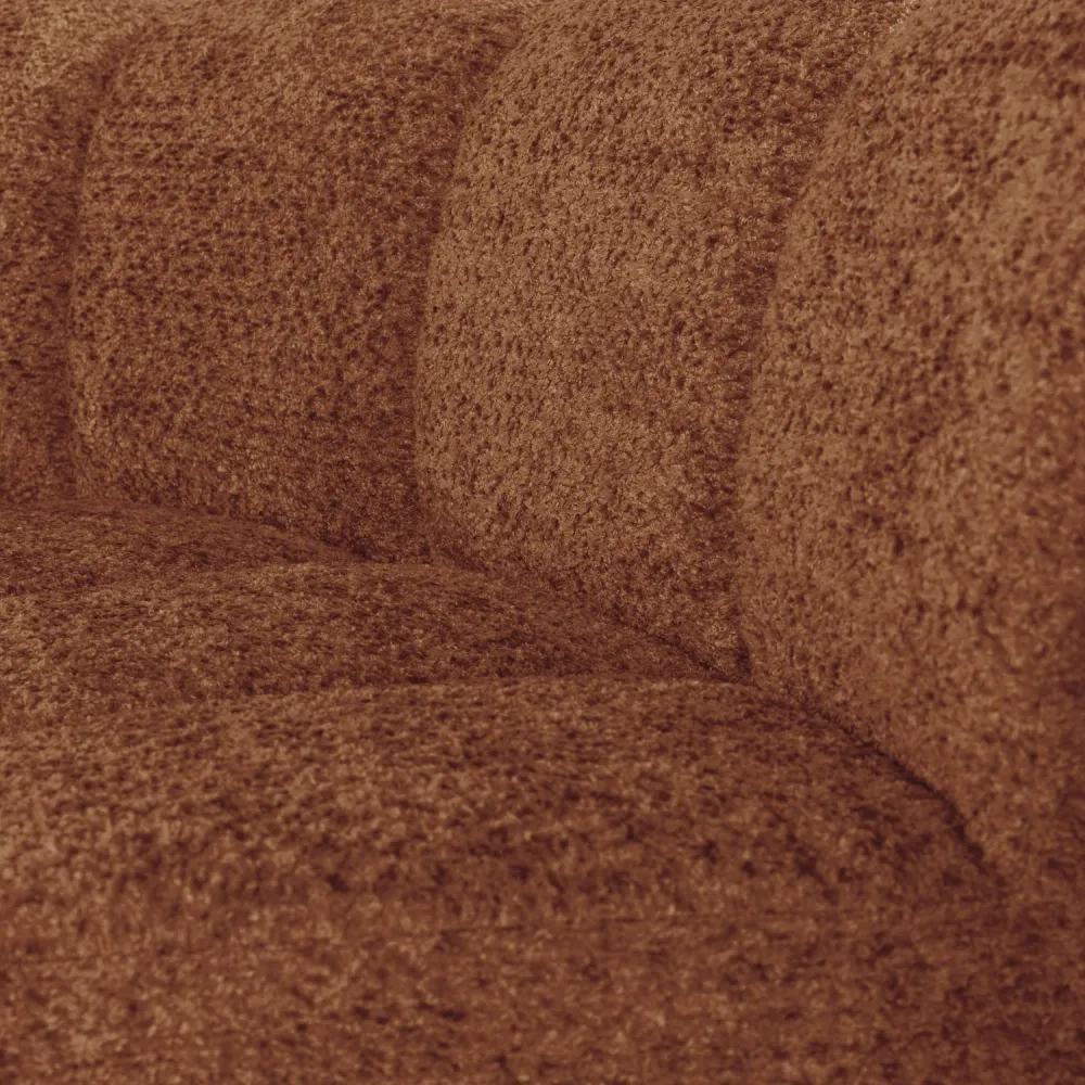 Modulární pohovka MOJO BENCH - rohový prvek půlkruhový rezavě hnědý beránek