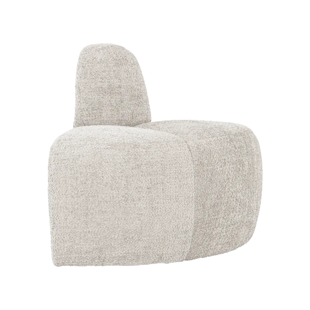 Modulární pohovka MOJO BENCH - zaoblený rohový prvek ecru šenil
