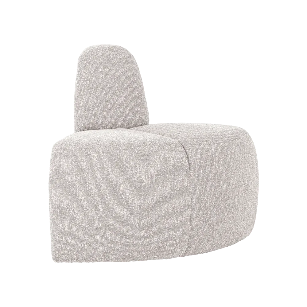 Modulární pohovka MOJO BENCH - zaoblený rohový prvek ecru bouclé