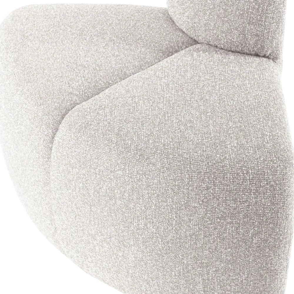 Modulární pohovka MOJO BENCH - zaoblený rohový prvek ecru bouclé