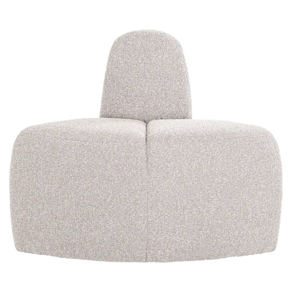 Modulární pohovka MOJO BENCH - zaoblený rohový prvek ecru bouclé