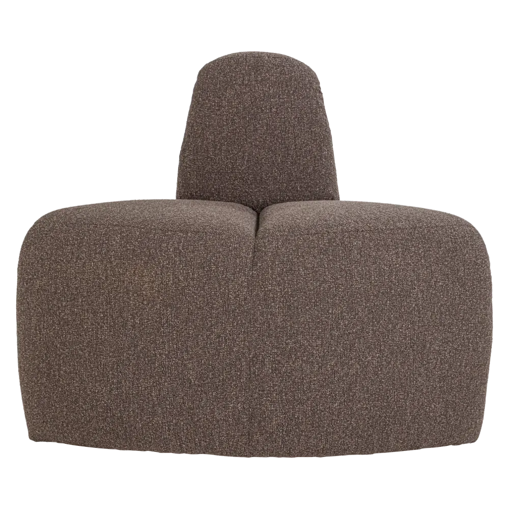 Modulární pohovka MOJO BENCH - zaoblený rohový prvek hnědý bouclé