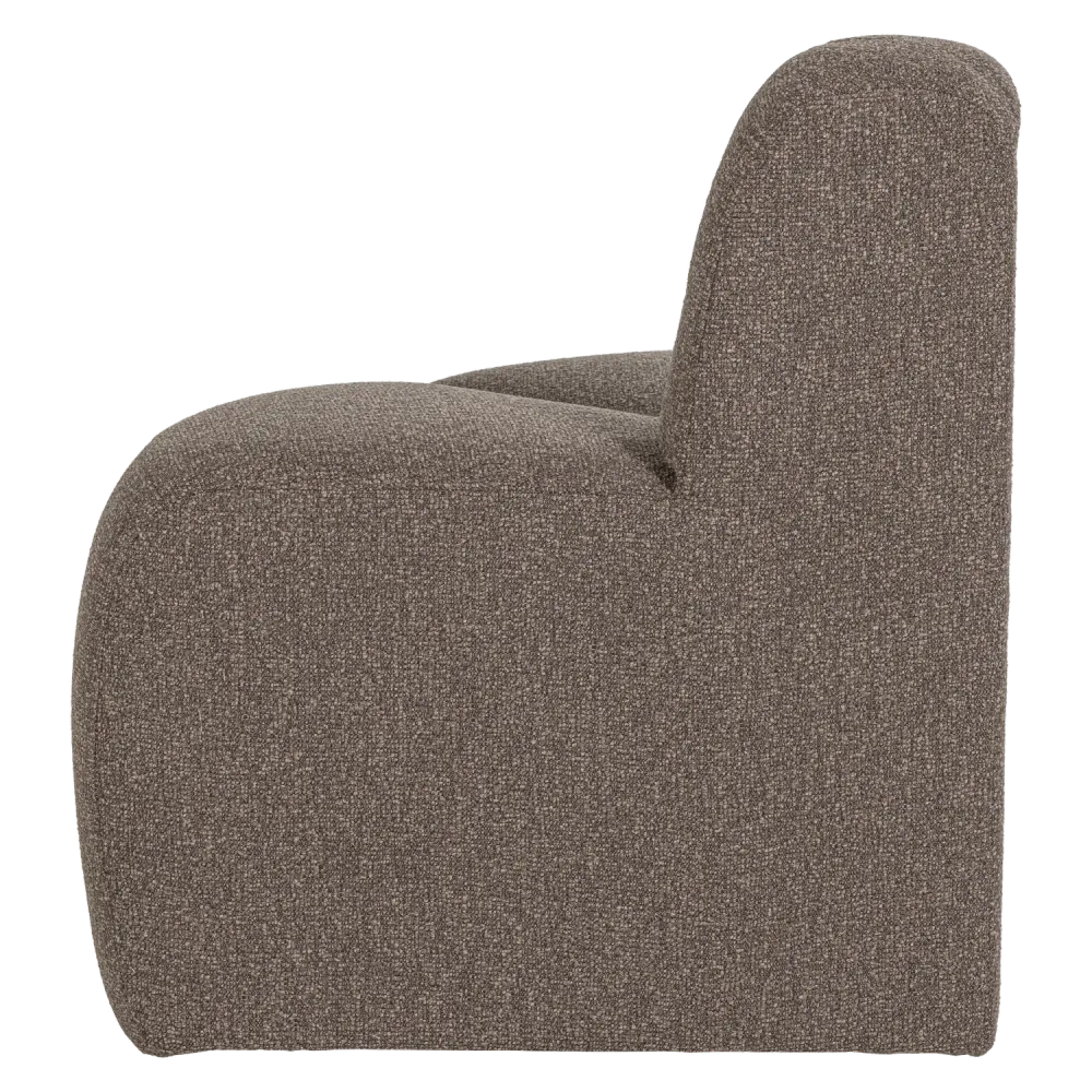 Modulární pohovka MOJO BENCH - zaoblený rohový prvek hnědý bouclé