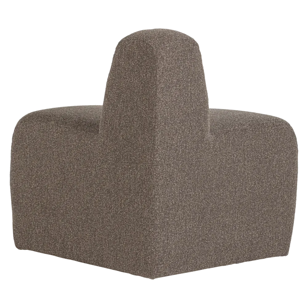 Modulární pohovka MOJO BENCH - zaoblený rohový prvek hnědý bouclé