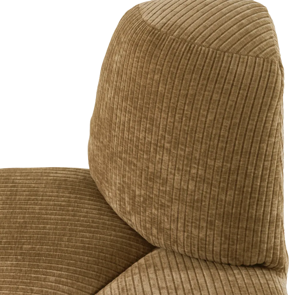 Modulární pohovka MOJO BENCH - zaoblený rohový prvek medový kordurovým materiálem
