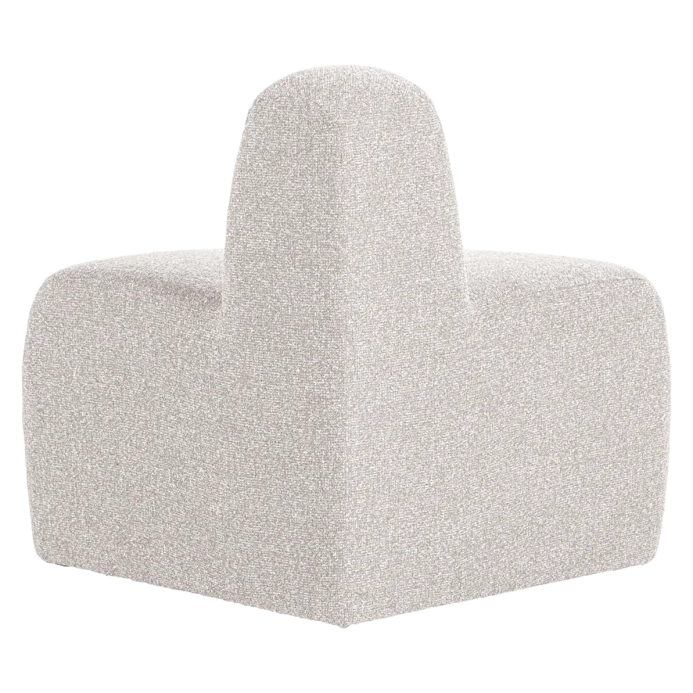 Modulární pohovka MOJO BENCH - zaoblený rohový prvek ecru bouclé