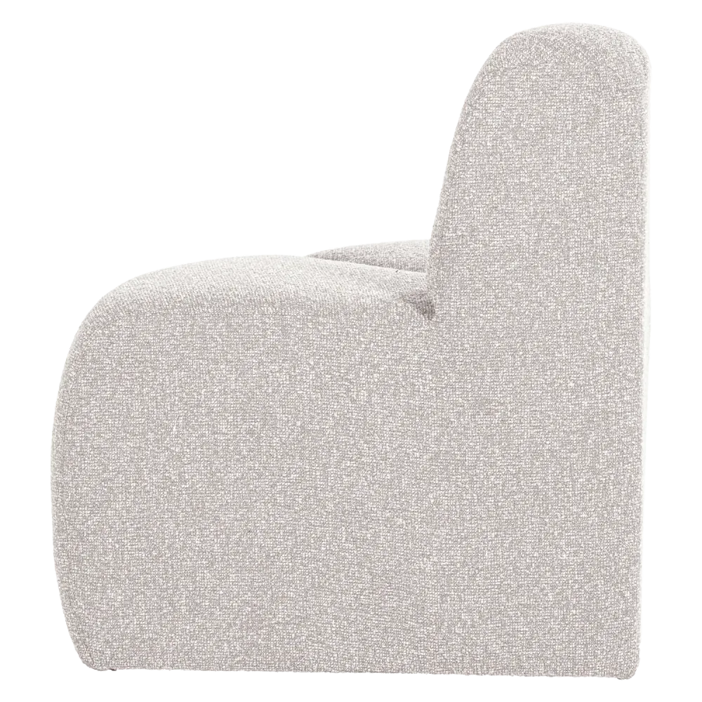 Modulární pohovka MOJO BENCH - zaoblený rohový prvek ecru bouclé