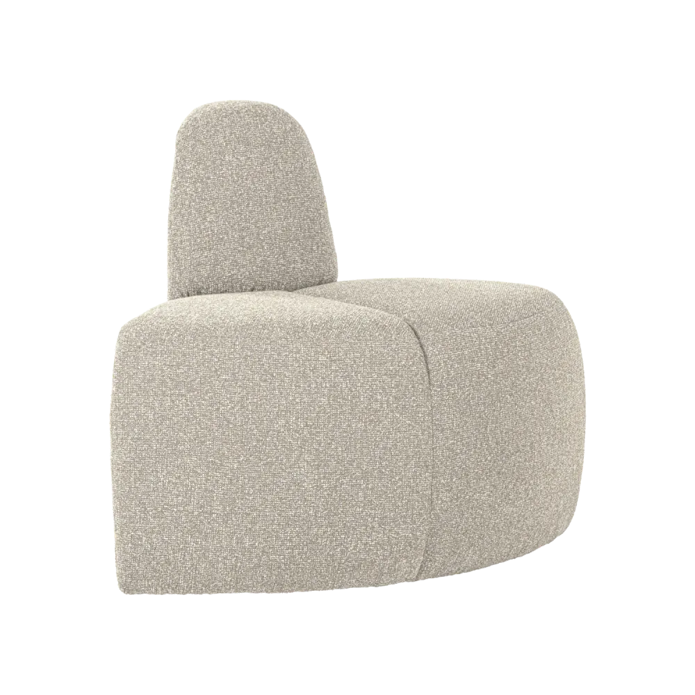 Modulární pohovka MOJO BENCH - zaoblený rohový prvek béžový bouclé