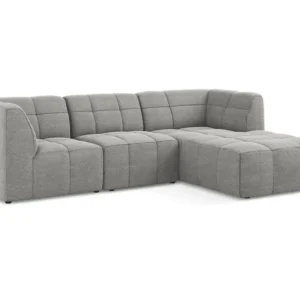 Modulární rohová pohovka pravostranná 3-místná ALOHA světle šedá boucle