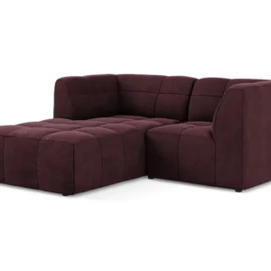 Modulární sametový rohový dvoumístný ALOHA burgundský