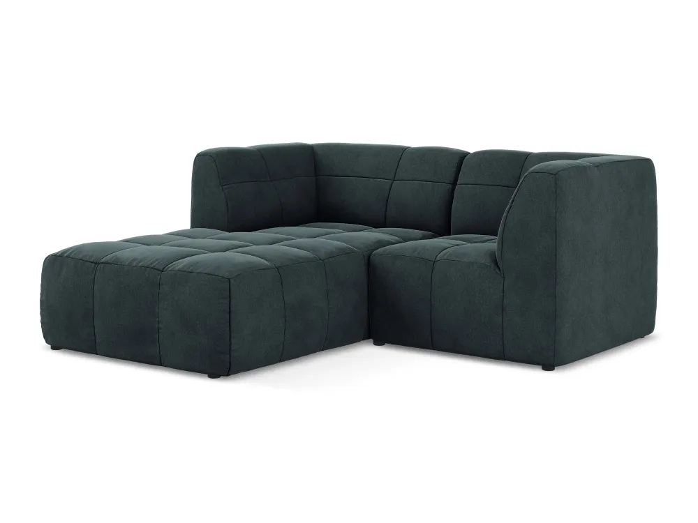Modulární sametový rohový dvoumístný ALOHA mořský