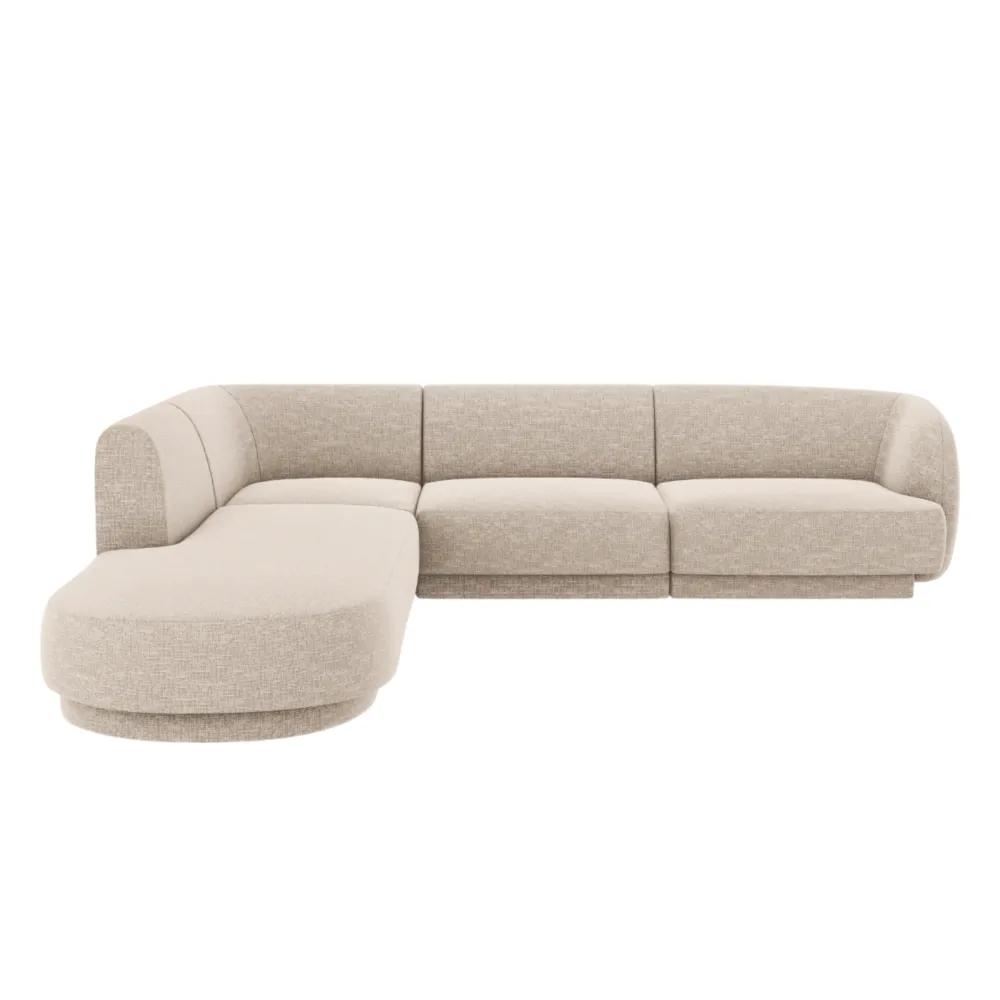 Narožník levostranný pro 6 osob MILEY béžový szenil