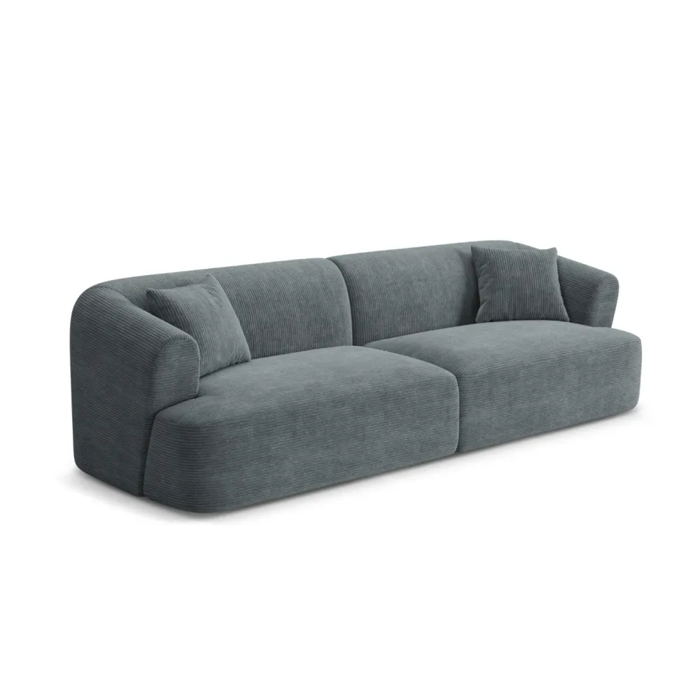 Pohovka pro 4 osoby CAMPI šedý kordurovým materiálem