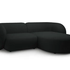 Pravostranný rohový dvoumístný gauč KATE černý boucle