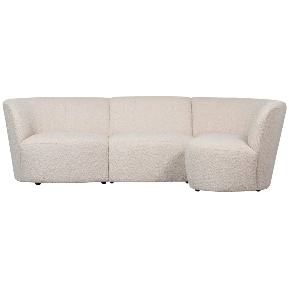 Pravostranný rohový gauč COCO krémový boucle