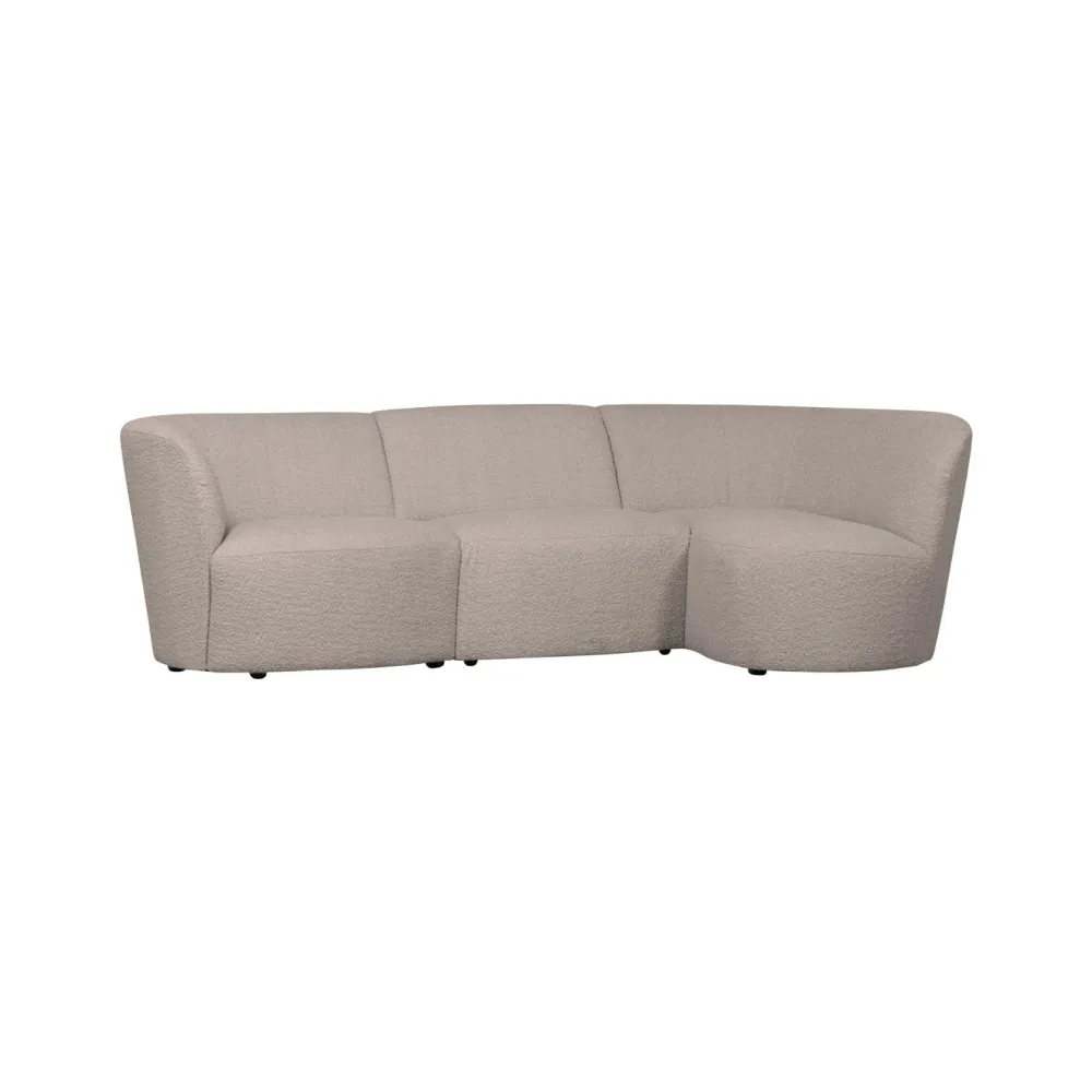 Pravostranný rohový gauč COCO pískový boucle