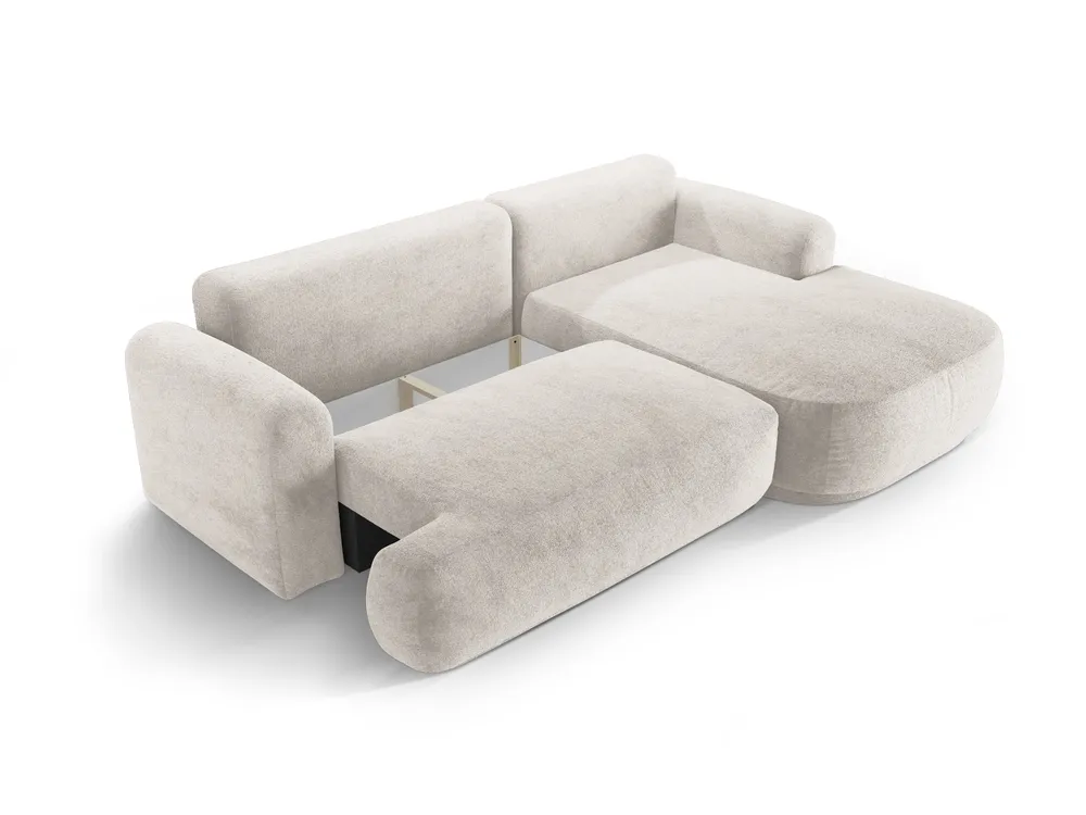 Pravostranný rohový gauč s funkcí spaní ELLA šedobéžový