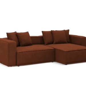 Pravostranný rohový gauč s funkcí spaní RIBES cihlový štruks