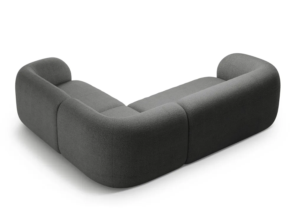 Pravostranný rohový gauč pro 4 osoby KATE tmavě šedý boucle