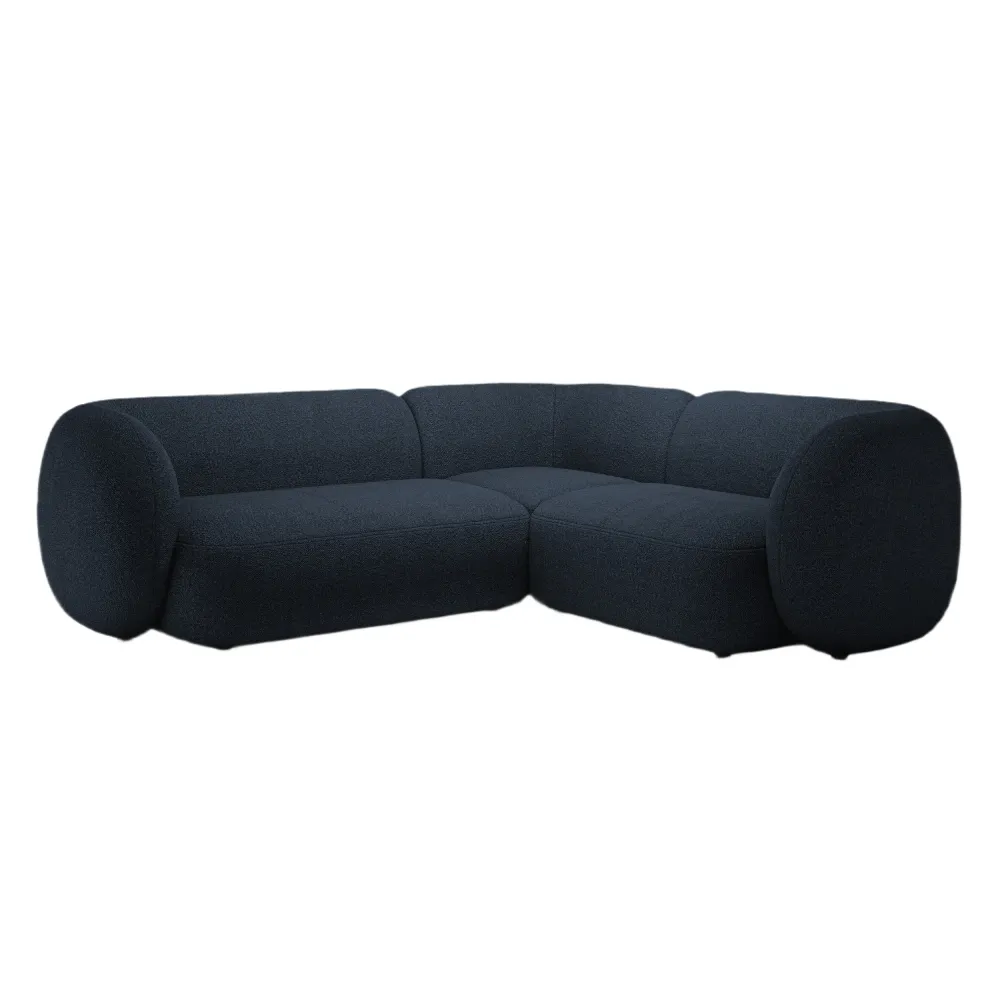 Pravostranný rohový gauč pro 4 osoby KATE granátový boucle