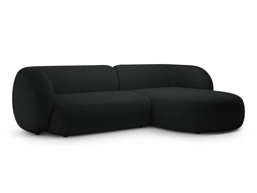 Pravostranný rohový gauč pro 3 osoby KATE černý boucle