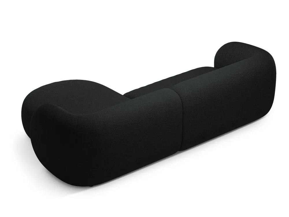 Pravostranný rohový gauč pro 3 osoby KATE černý boucle