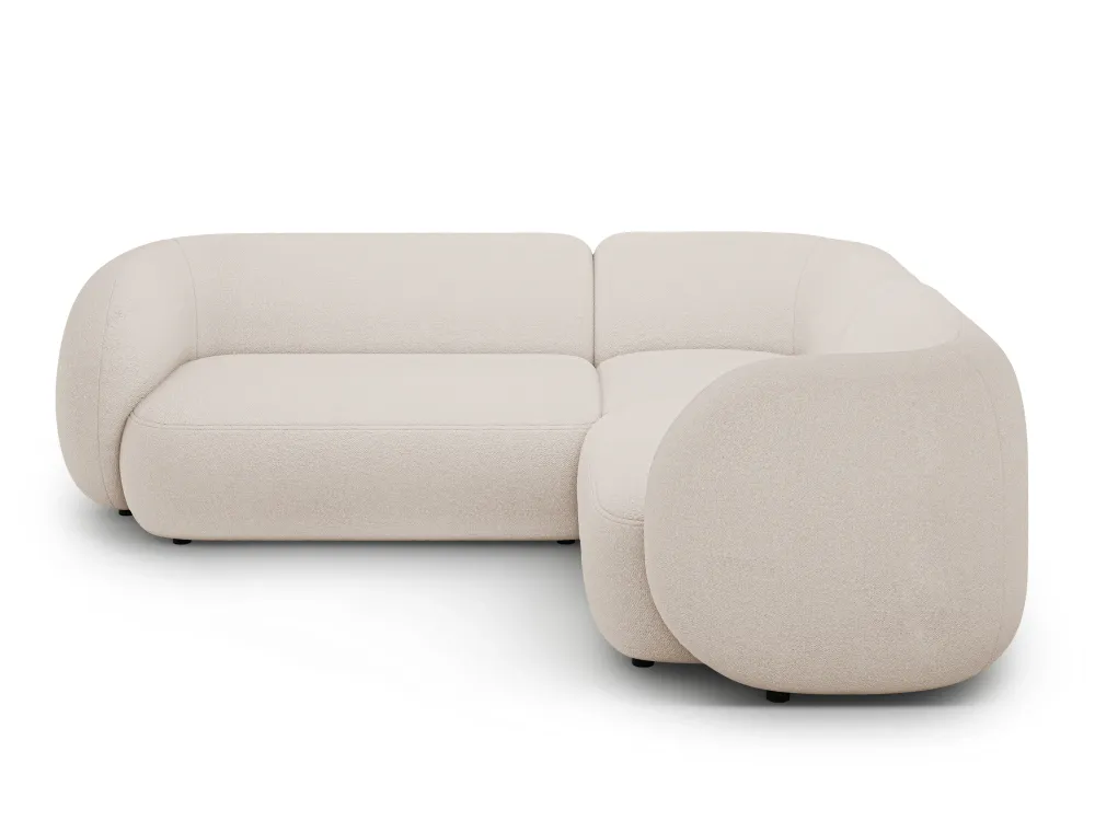 Pravostranný rohový gauč pro 4 osoby KATE béžový boucle