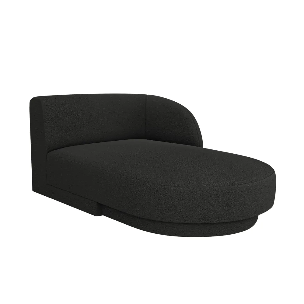 Pravostranný szezlong MILEY černý boucle