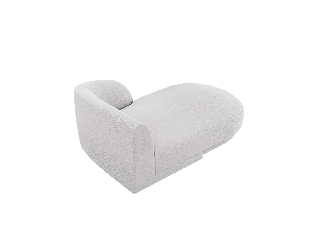 Pravostranný szezlong MILEY světle šedý boucle