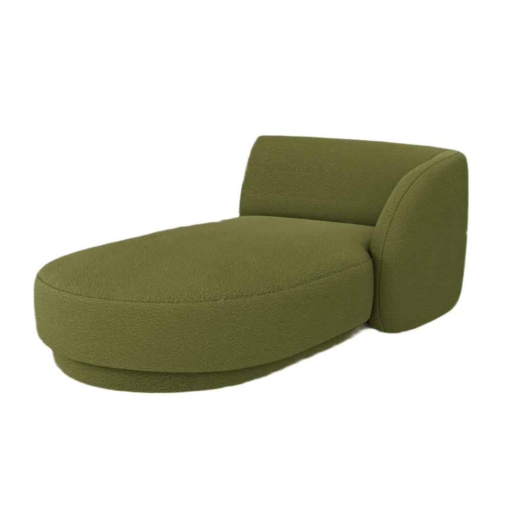 Pravostranný szezlong MILEY zelený boucle