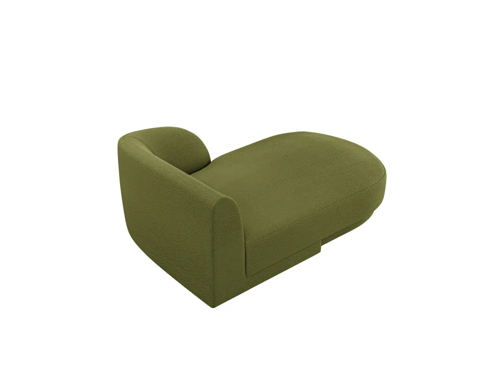 Pravostranný szezlong MILEY zelený boucle