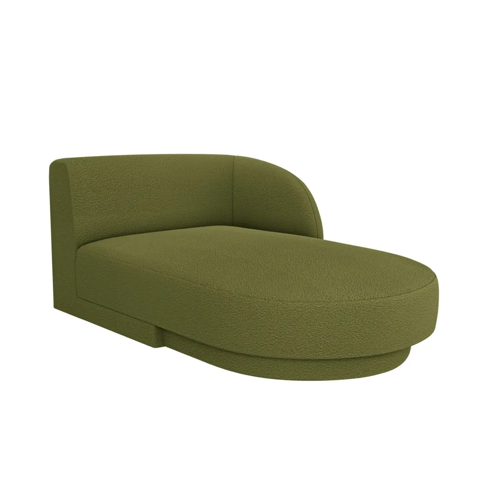 Pravostranný szezlong MILEY zelený boucle