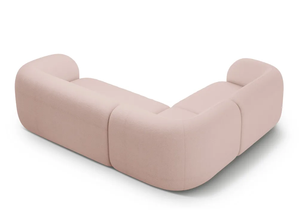 Rohová sedací souprava pro 4 osoby KATE růžová boucle