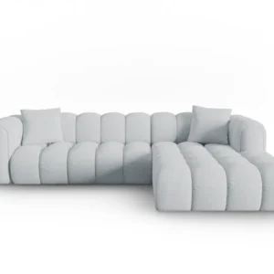 Rohová sedací souprava pro 4 osoby pravostranná ASTRO světle šedá šenil