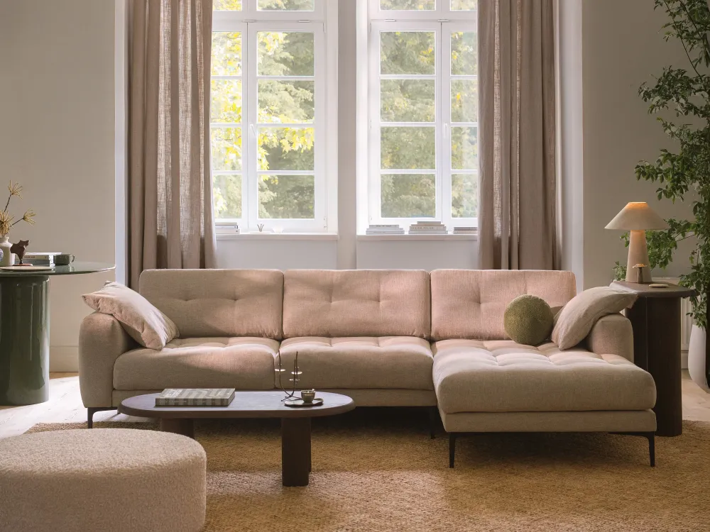 Rohová sedačka BEMY levá tmavě modrá šenil
