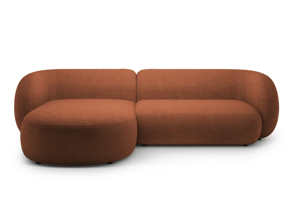 Rohová sedačka levostranná 3-místná KATE terracotta boucle