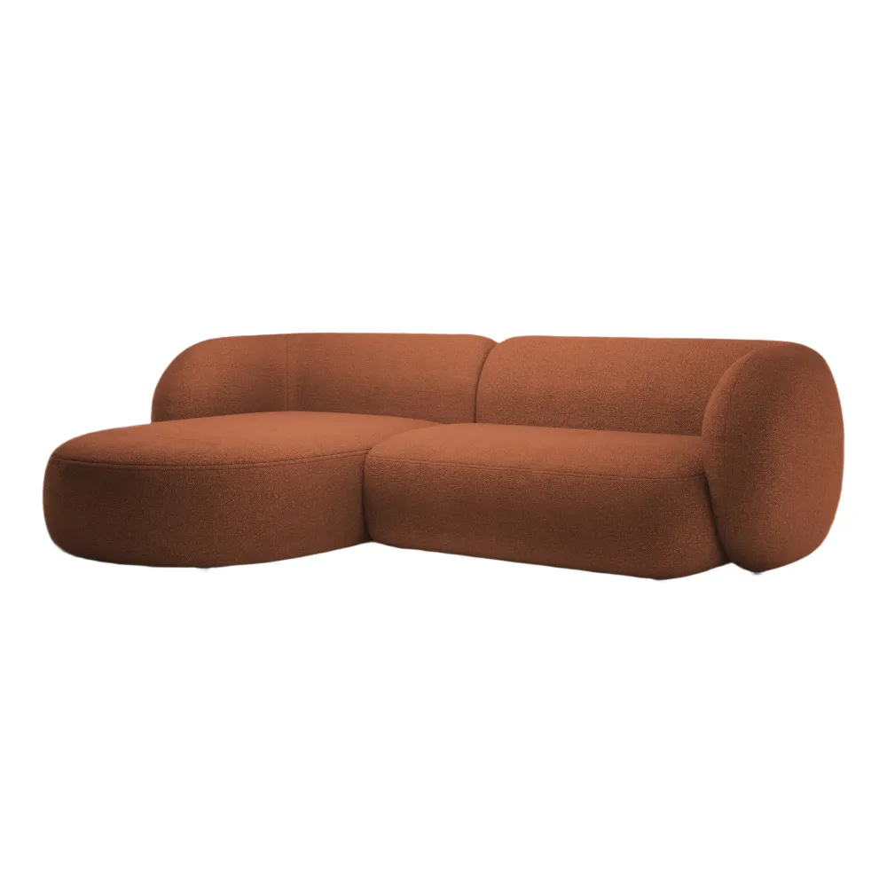 Rohová sedačka levostranná 3-místná KATE terracotta boucle
