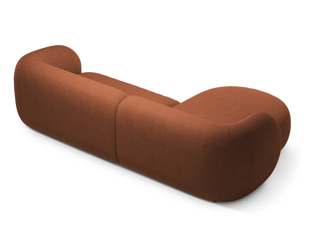 Rohová sedačka levostranná 3-místná KATE terracotta boucle