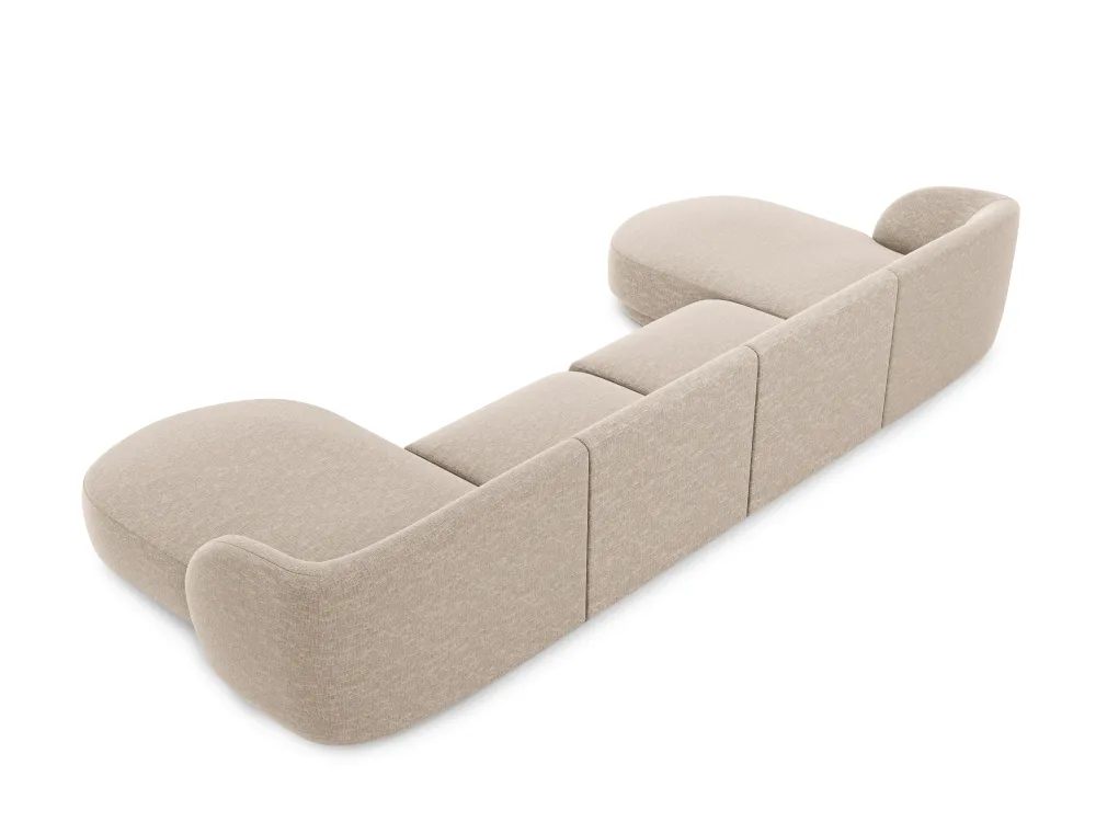 Rohová sedačka ve tvaru U MILEY béžový šenil