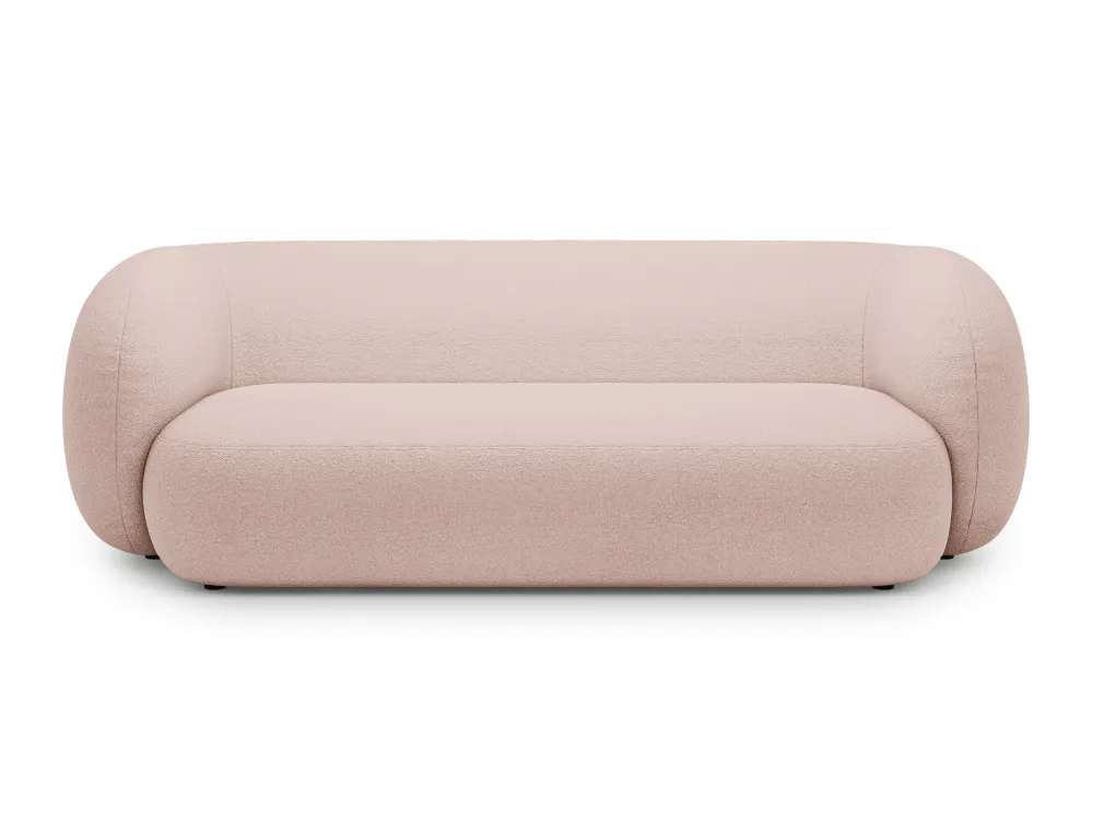 Růžová boucle pohovka pro 3 osoby KATE
