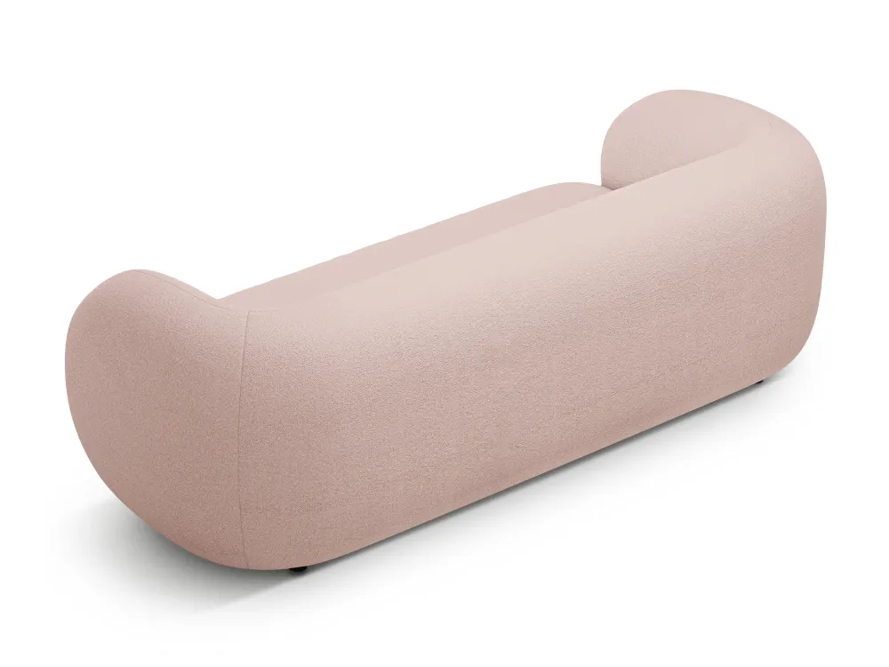 Růžová boucle pohovka pro 3 osoby KATE