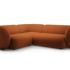 Sametový rohový gauč levostranný pro 4 osoby KATE terracotta
